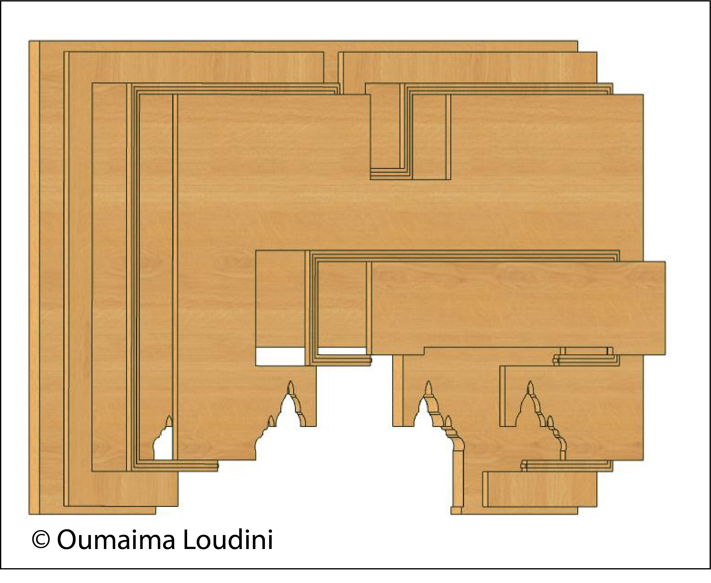 Diseño de la propuesta de intervención de los elementos de madera de la Fuente Ben Slimane Marrakech, Marruecos