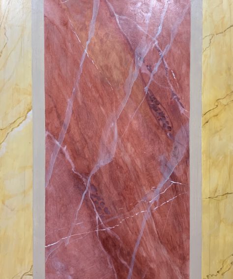 Construction of two wooden pedestals using marbling decoration technique, Valencia, Spain